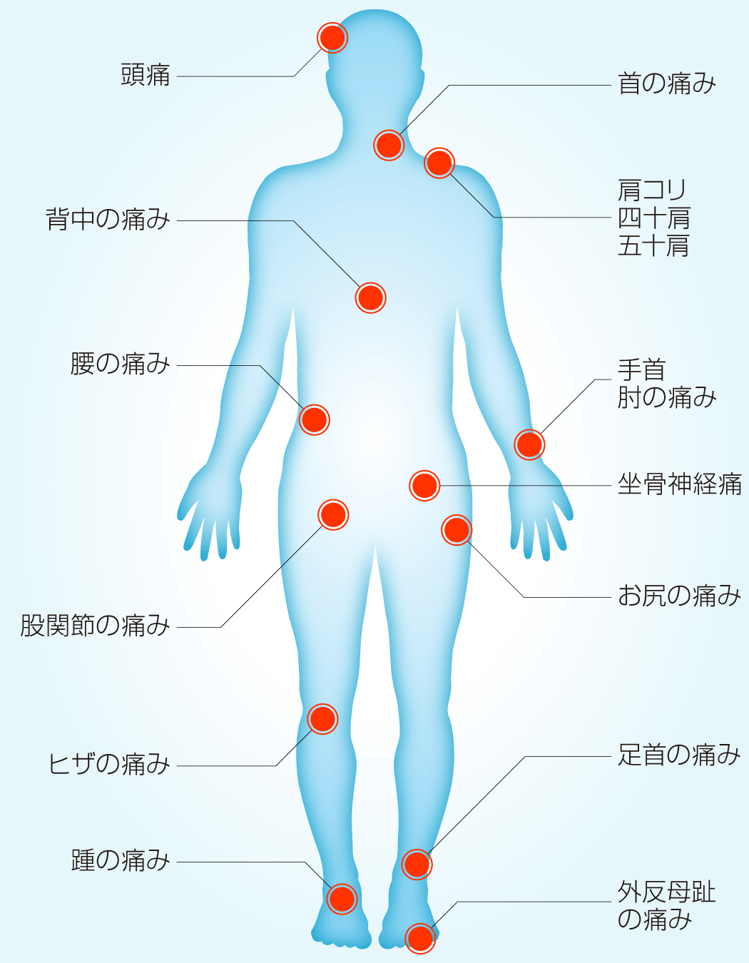 痛みでお悩み部位をクリックしてください